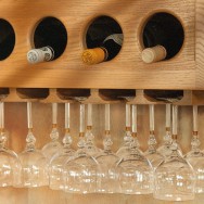 Vertical Wall Wine Cabinet and Glass Holder